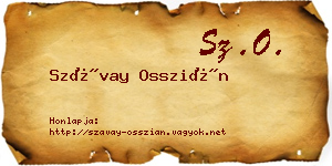 Szávay Osszián névjegykártya